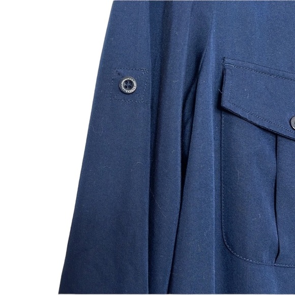 Lauren Ralph Lauren Navy Button Roll Tab Long Sleeve Jumpsuit Sz 6 - Picture 4 of 7